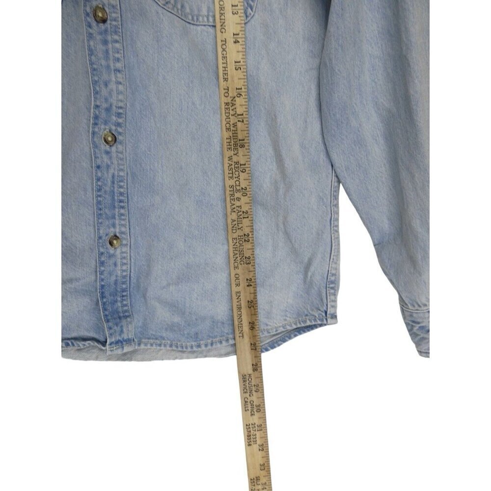 OLD NAVY Shirt Mens S‎ WORK WEAR Denim Heavy-Duty Long Sleeve Button Up Blue - Picture 4 of 8